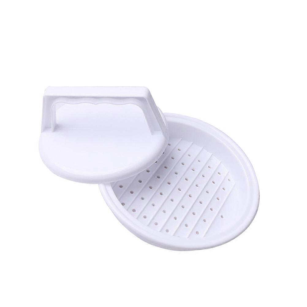 همبرغر باتي ميكر قالب مكبس اللحم أداة مطبخ طبخ منزلي أبيض 13.1x13.1x4.7 سم غير لاصق 1 عبوة