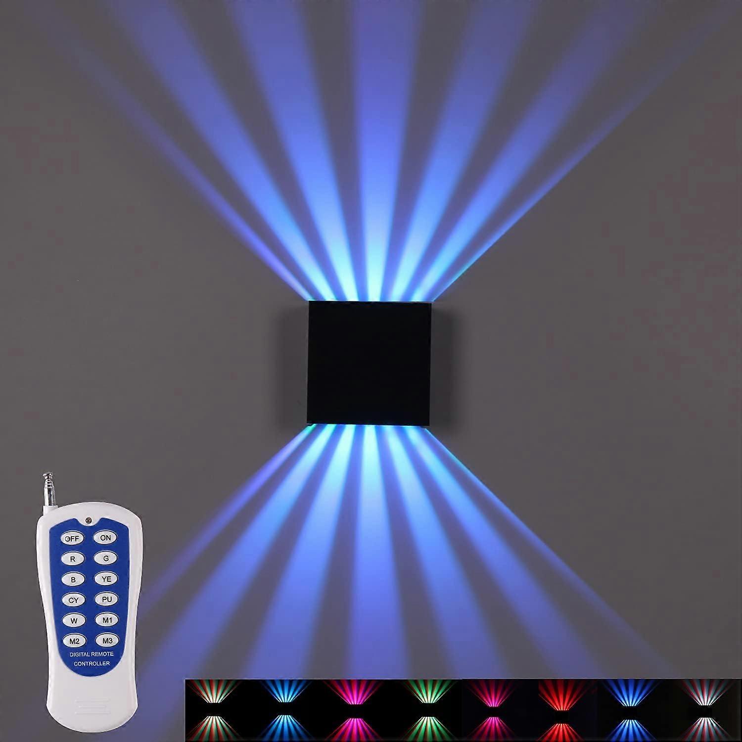 Wall Sconce RF Remote Control Outdoor Wall Light Double Up and Down Indoor Sconce 10W Color Changing Lighting Square Stair Lighting