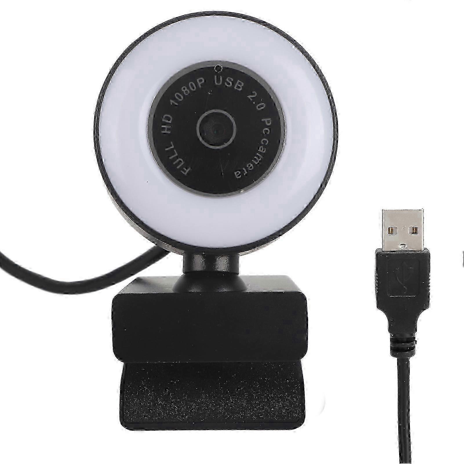 Webcam with Light Built in Microphone for Live Streaming Video Computer Supplies 1080P