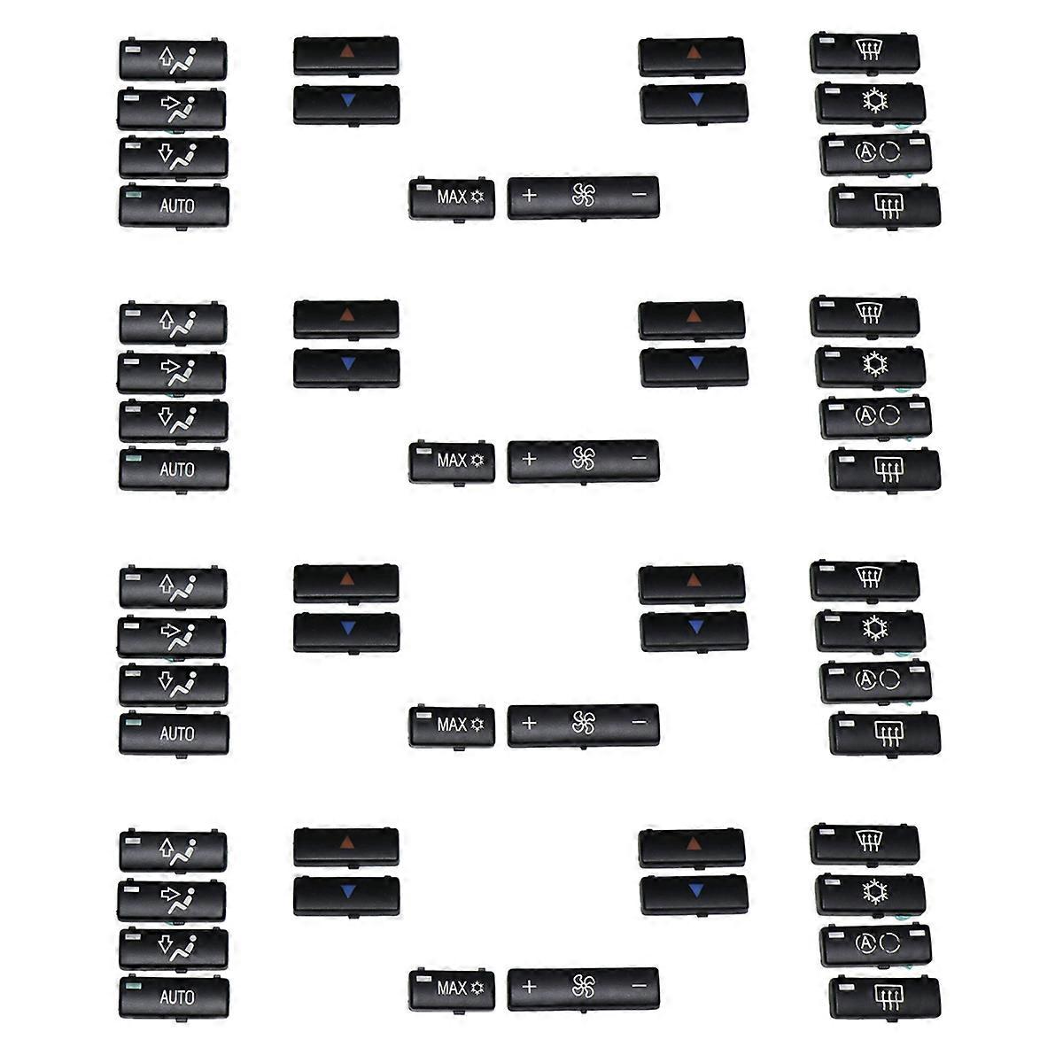 4X 14 Button Key Cap Car Air Conditioner A / C Control Panel Switch Button Key Cover for E39 E53 525