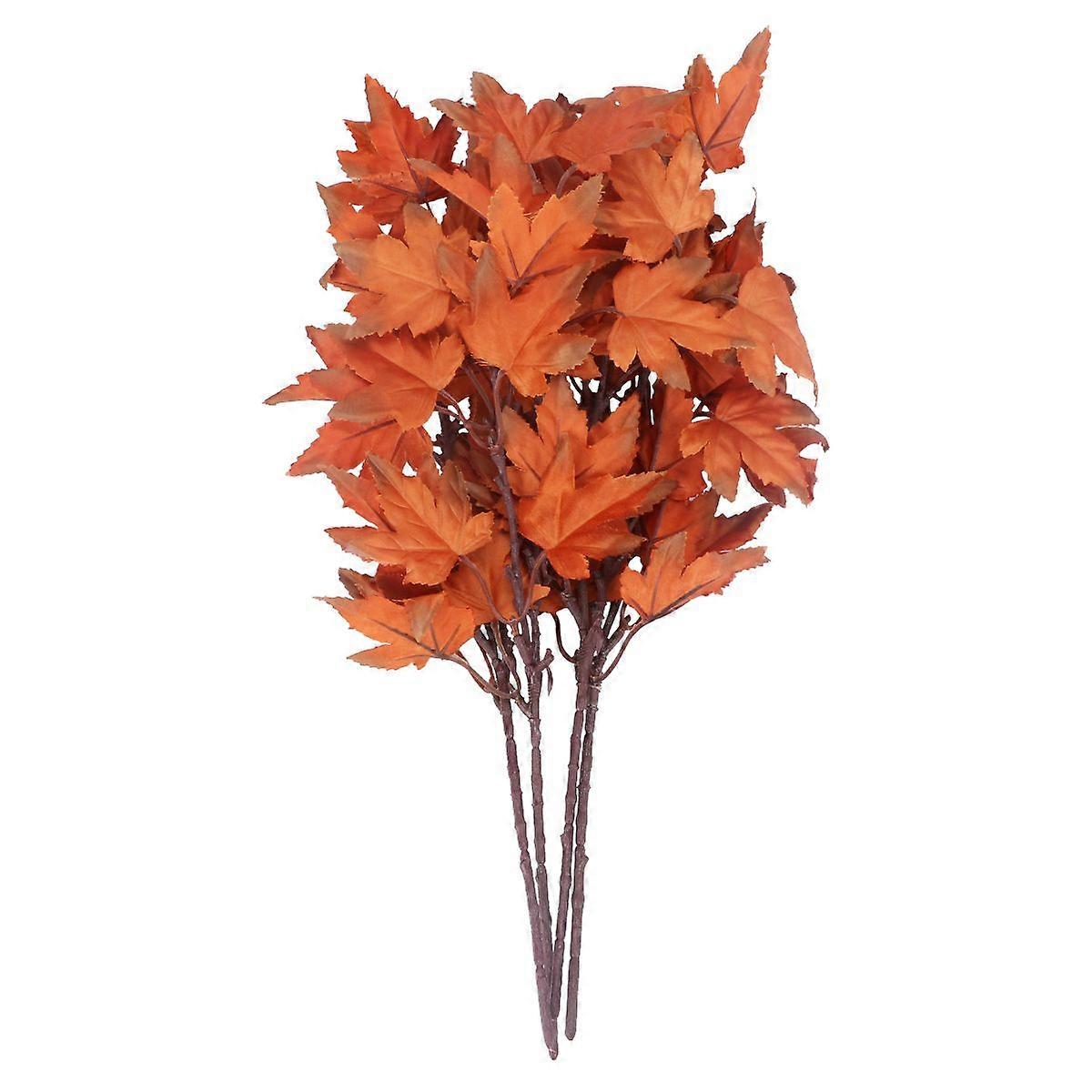 4Pcs 1Set Durable Silk Cloth Maple Leaves Simulated Maple Furnishings (Autumn)