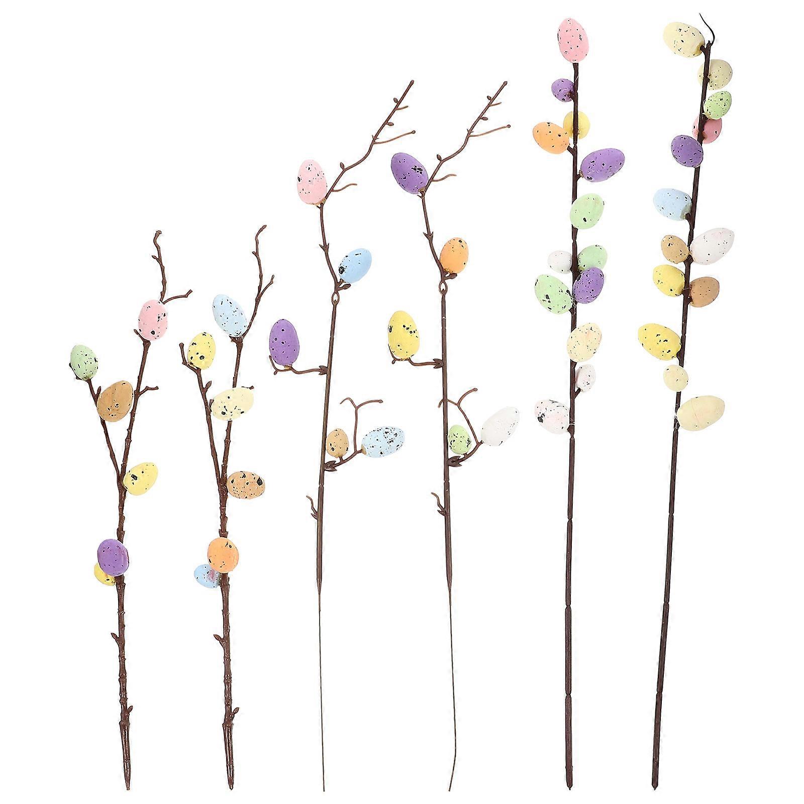 Artificial Bird Egg Bouquet Egg Decorations Cloth Material For Photography Prop 6Pcs 43CM