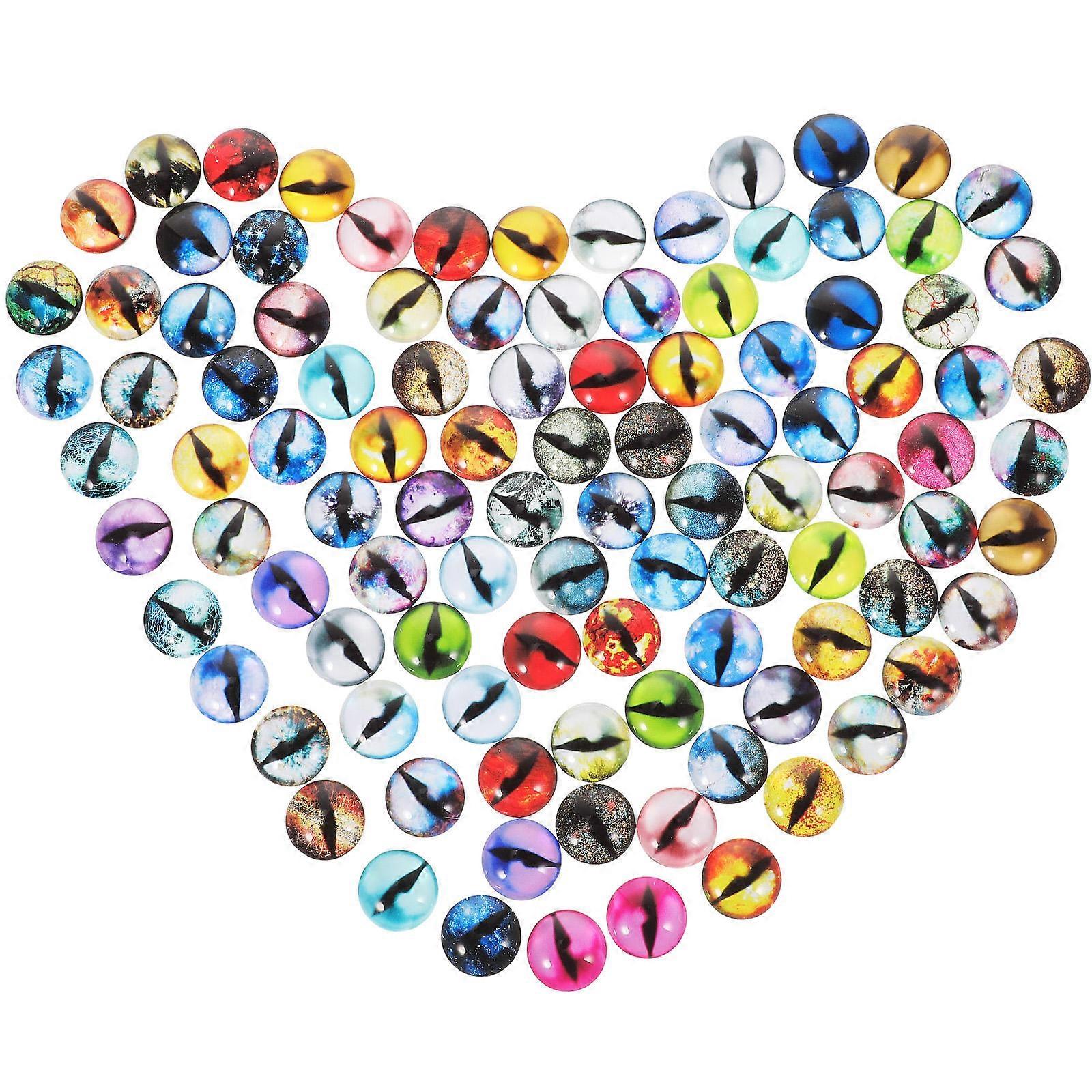 Doll Making Supplies Glass Fake Eyeballs Assorted Color 1.2X1.2cm Craft Projects 100Pcs