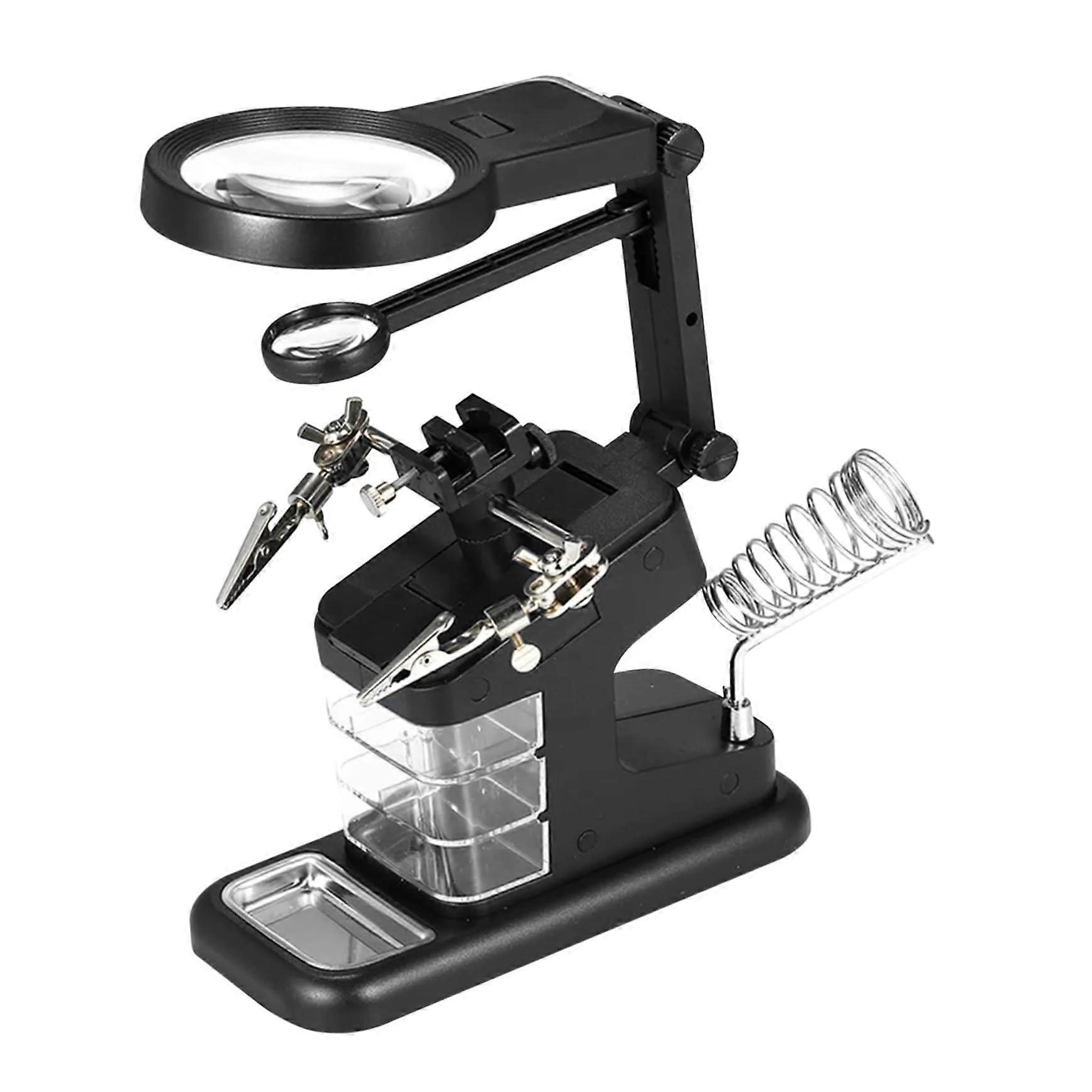 USB Soldering Aid with LED Light Magnifier Adjustable Soldering Station with LED Lights for Precise Electronics Repairs Sturdy Holder for Stability