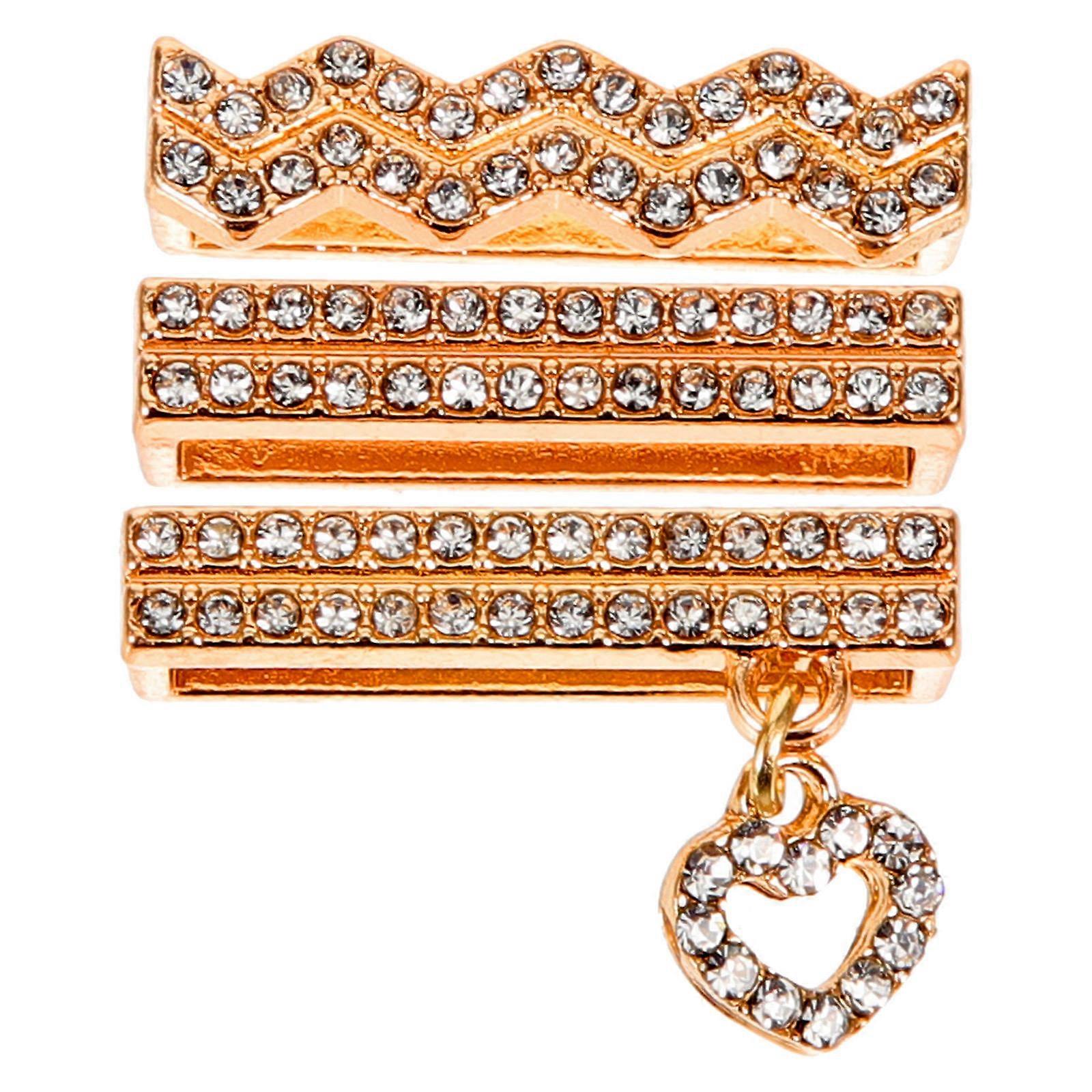 3pcs Bling Watch Band Charms Decorative Silicone Loop Rings for Stylish Zircon Studded Accessories for Birthdays and Special Occasions