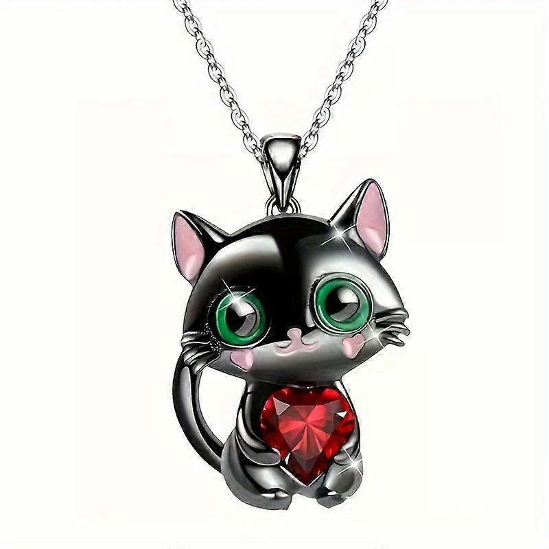 Mignon chat noir à la mode pendentif collier - 1pc beau cadeau