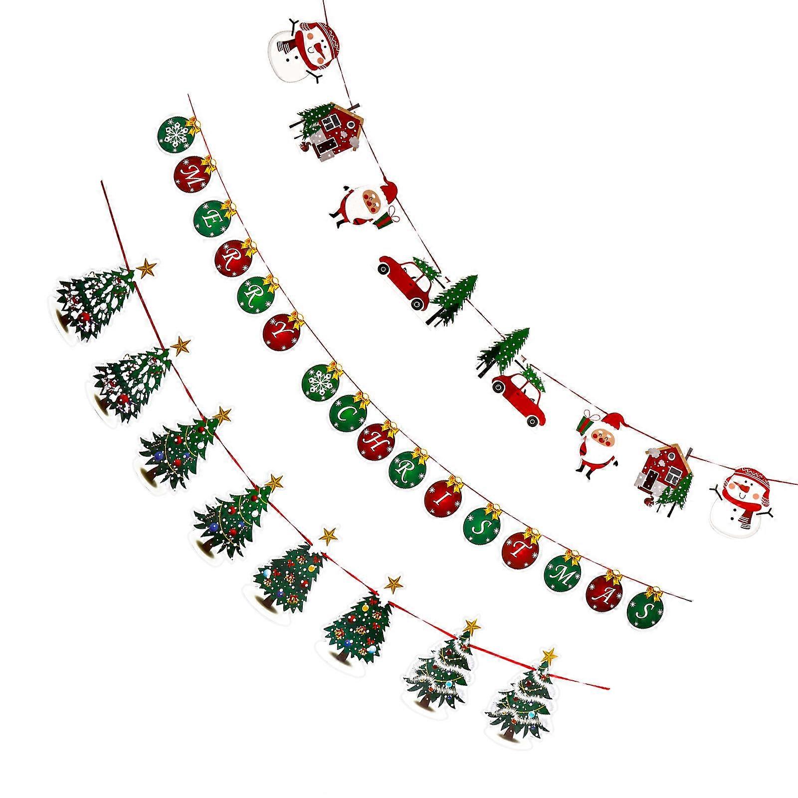 Paper Banners Christmas Party Supplies Assorted Color 19.5x14cm Paper Rectangle Shape 3Pcs
