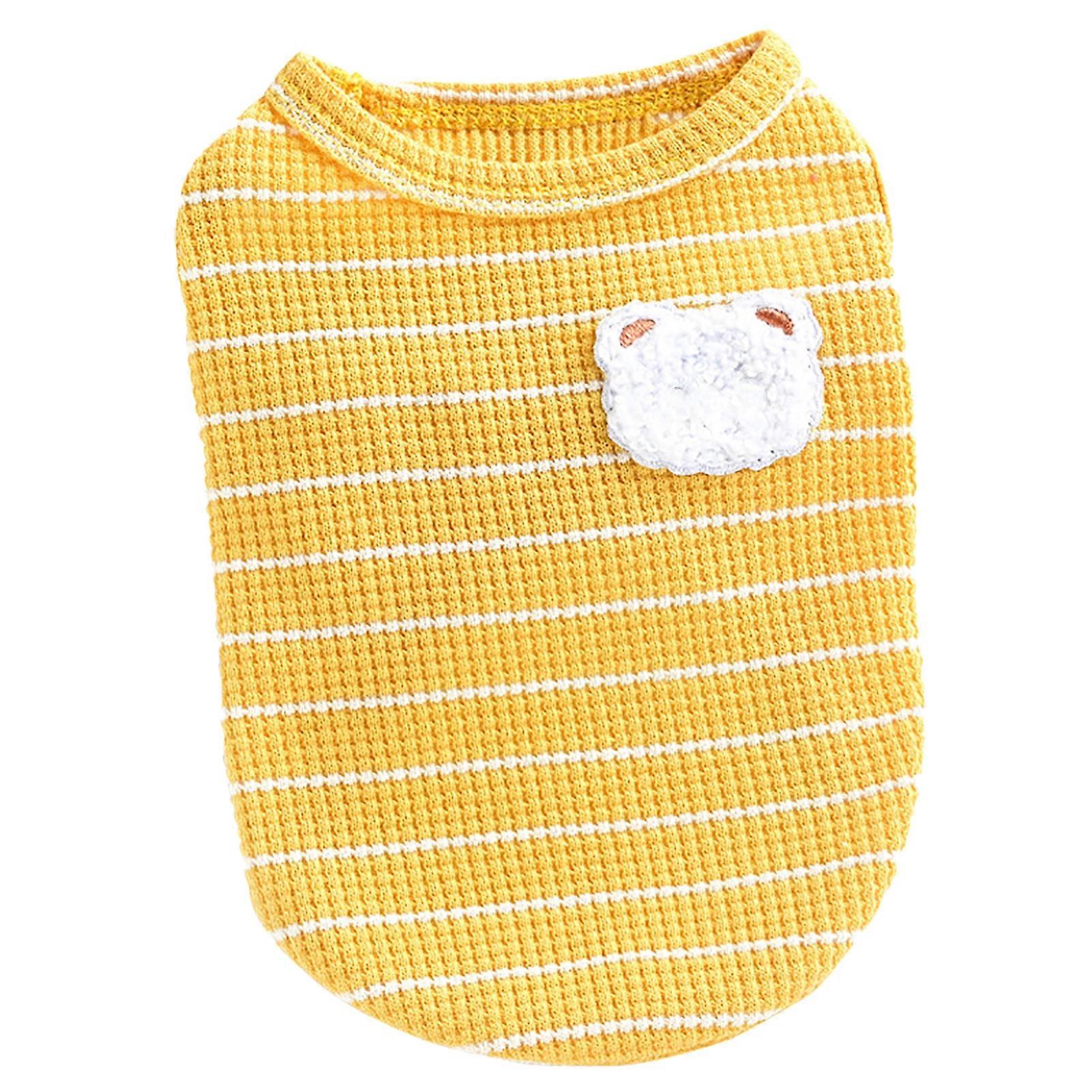 Dog Cooling Vest Breathable Cute Pattern Soft Comfortable Stylish Pullover Puppy Vest Clothes for Spring Summer Yellow M