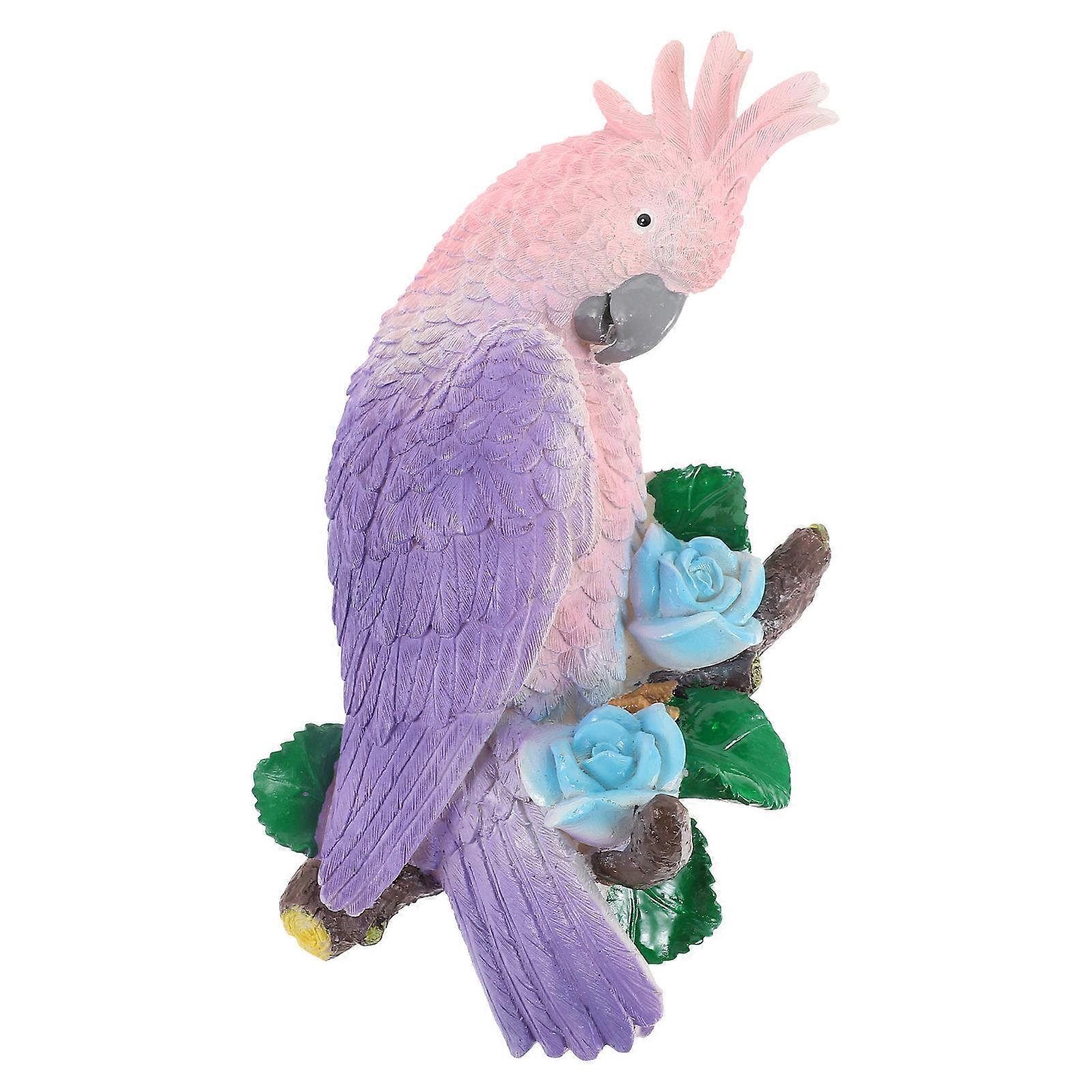 Have Udendørs Indretning Levende Fugl Model Opholdsstue Harpiks Fugl Form Violet 8x6x25cm 1 Stk