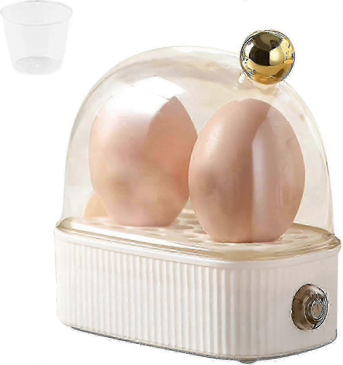 Compact Electric Egg Cooker for 2 Eggs, Perfect for Soft, Medium, and Hard Cooking Levels