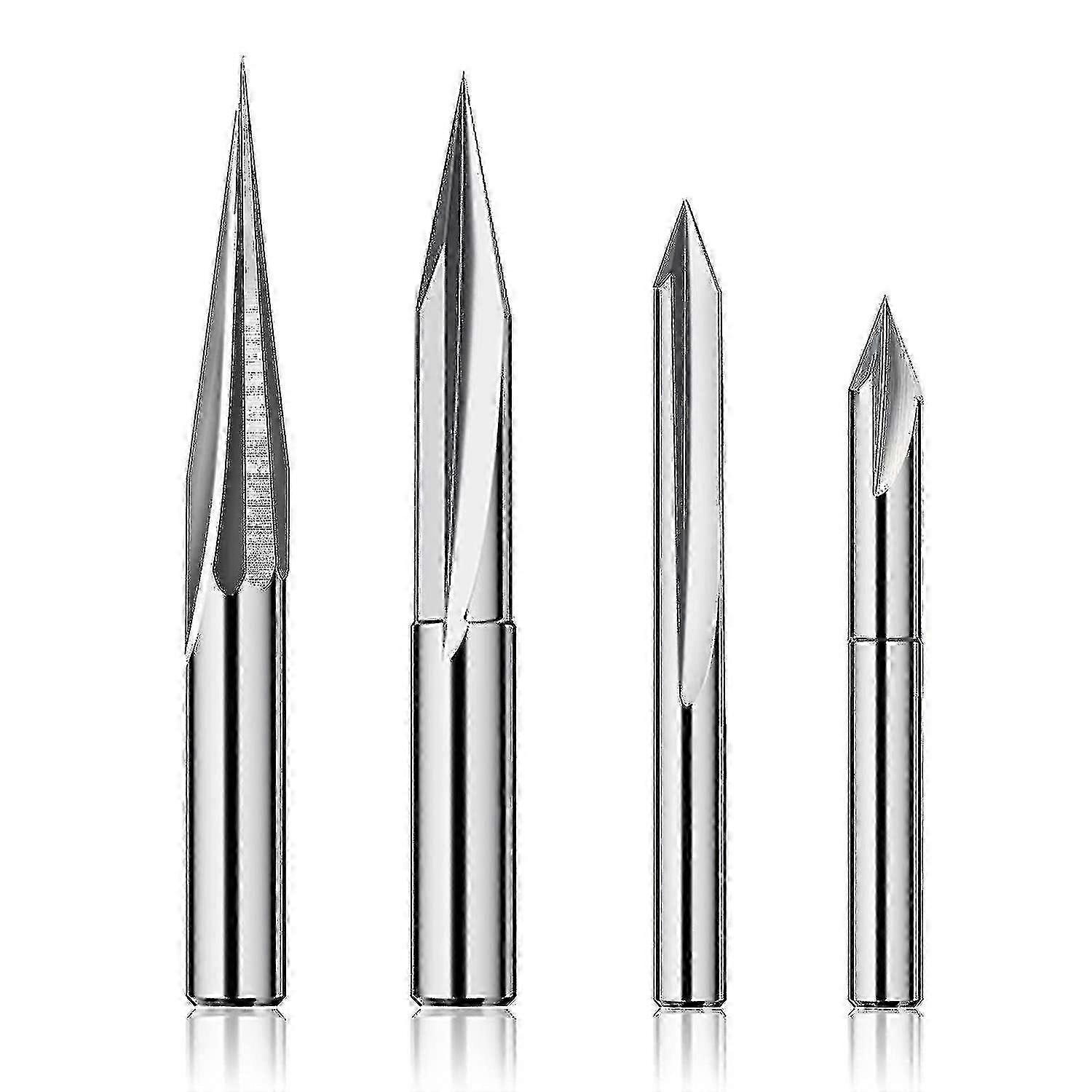 Router Set 1/4, Wood Carving Engraving - Router Bit 6mm & 4mm, V-groove, Profile Bit, Tungsten Steel