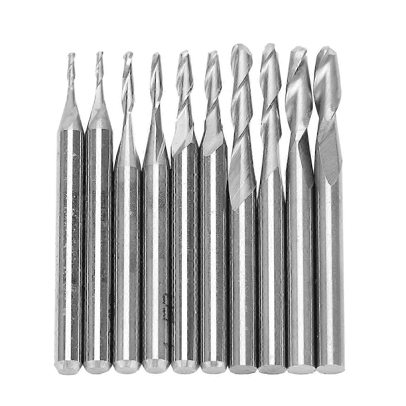 10Pcs Spiral Milling Cutter Engraving and Carving Tool with 5 Types of Blades