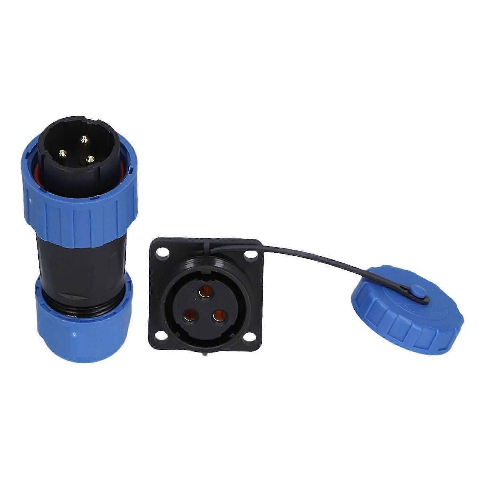 IP68 Waterproof Plug Socket Square Screw Crimping Industrial Connector Adapter 250V 3 Pin