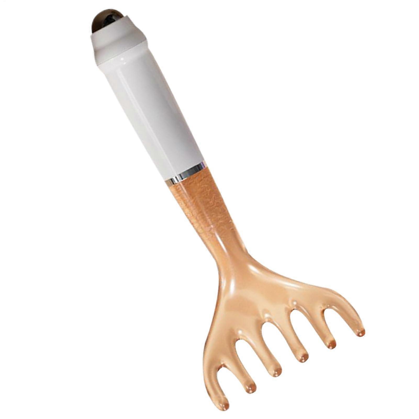 Magic Massage Comb Six-Claw Scalp Massager, Resin Claw Design, Ergonomic Handle, 16.8x7x2.5 cm, Khaki, Travel Size