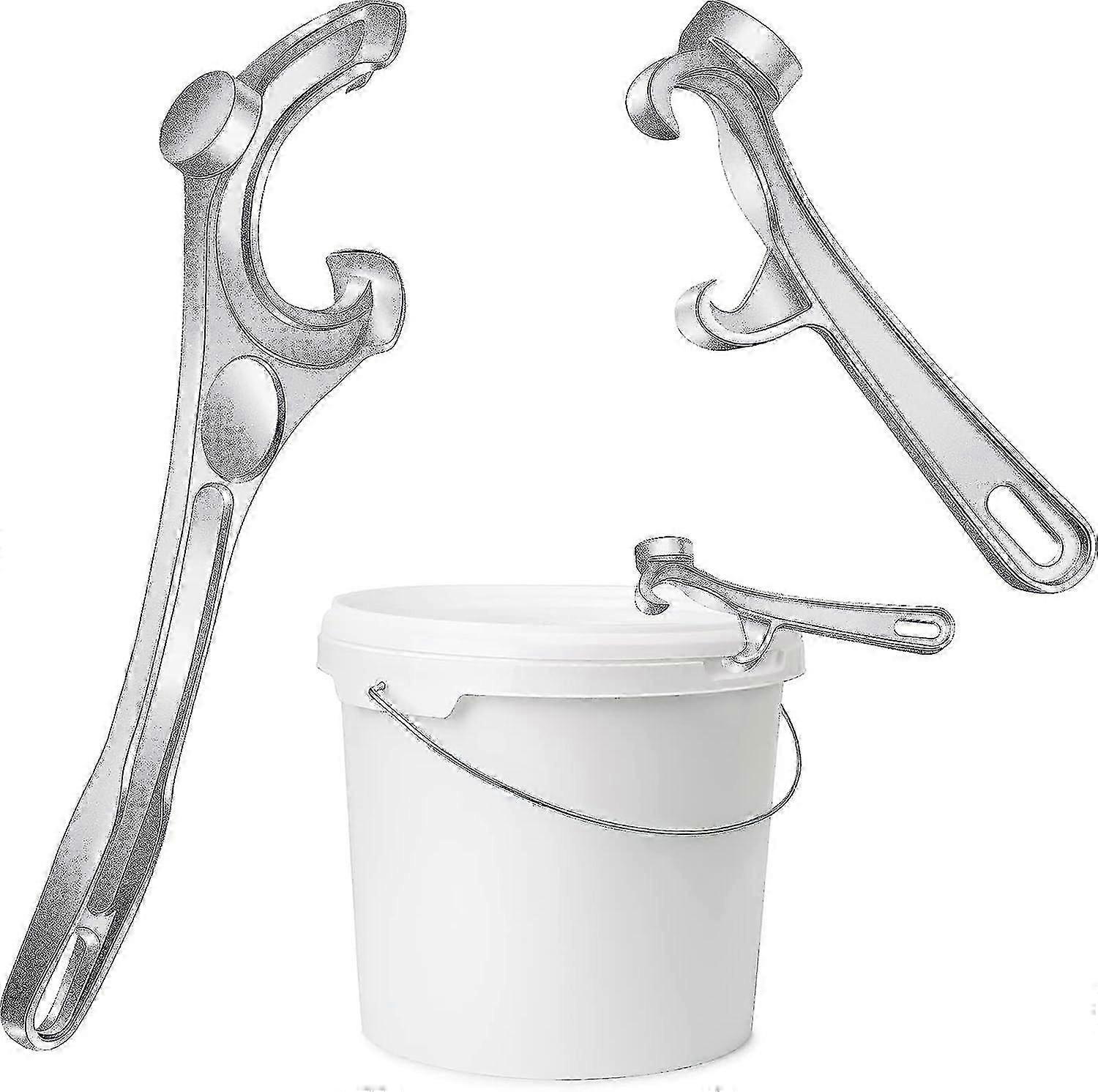 2 Stück Aluminium-Eimeröffner 5 Gallonen Silbereimeröffner 8'' oder 14'' Metalldosenöffner