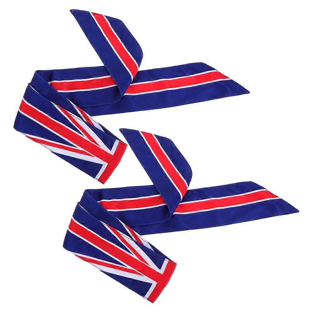 Athletic Sports Headband Sweat Absorption British Flag Print 2Pcs For Men Women Running Tennis Basketball Workout Fitness