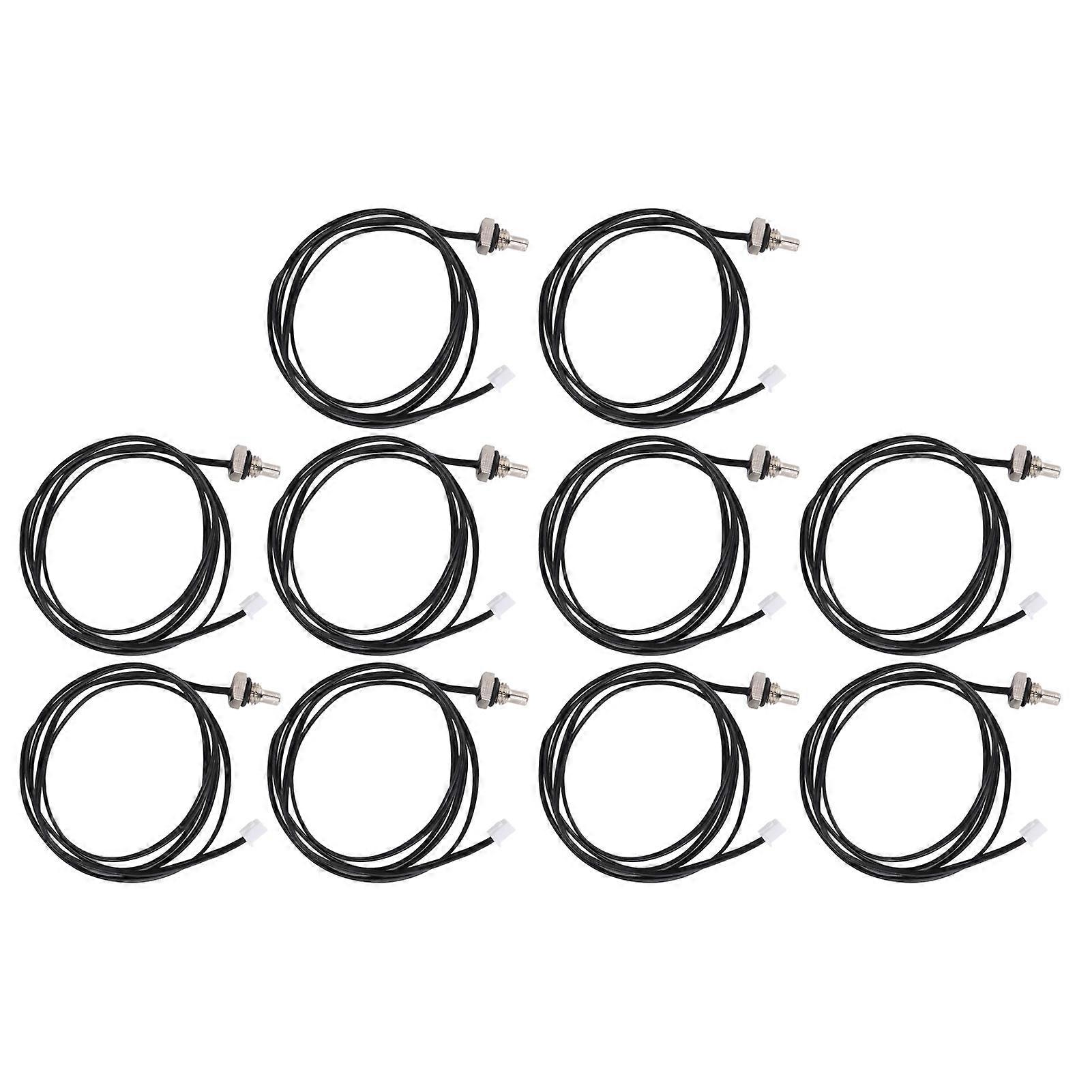 10Pcs Thermistor Sensor NTC Temperature Probe Hex Head 1 Meter Cable Length M8 Thread