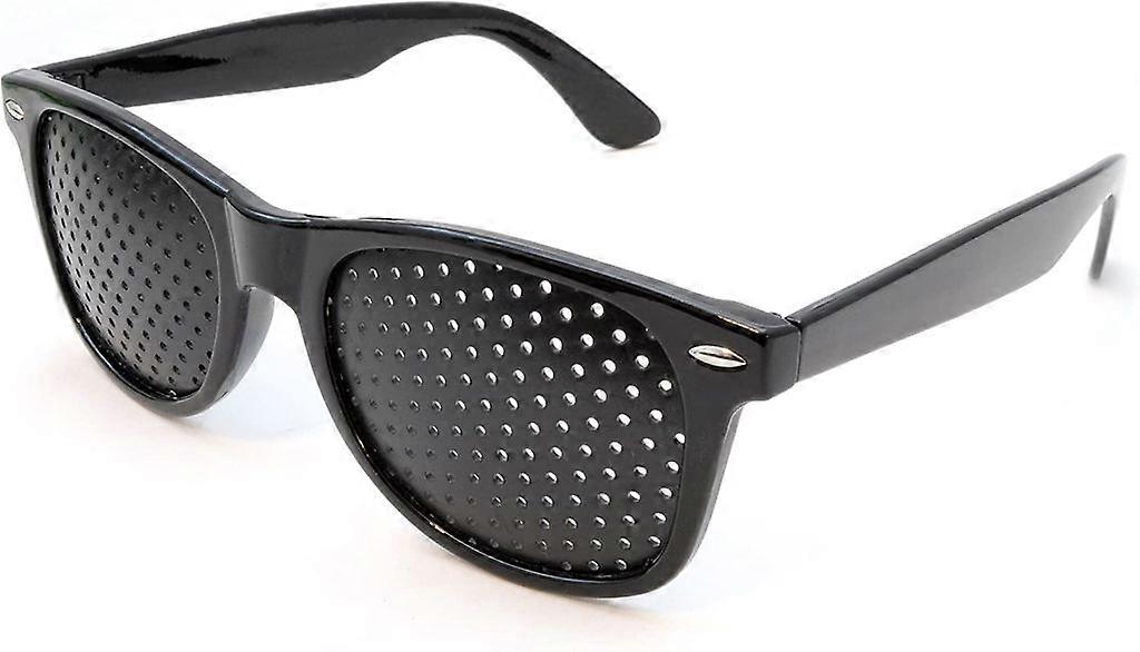 Pinhole glasses / grid glasses for eye training and relaxation, grid glasses with foldable temples, color: black