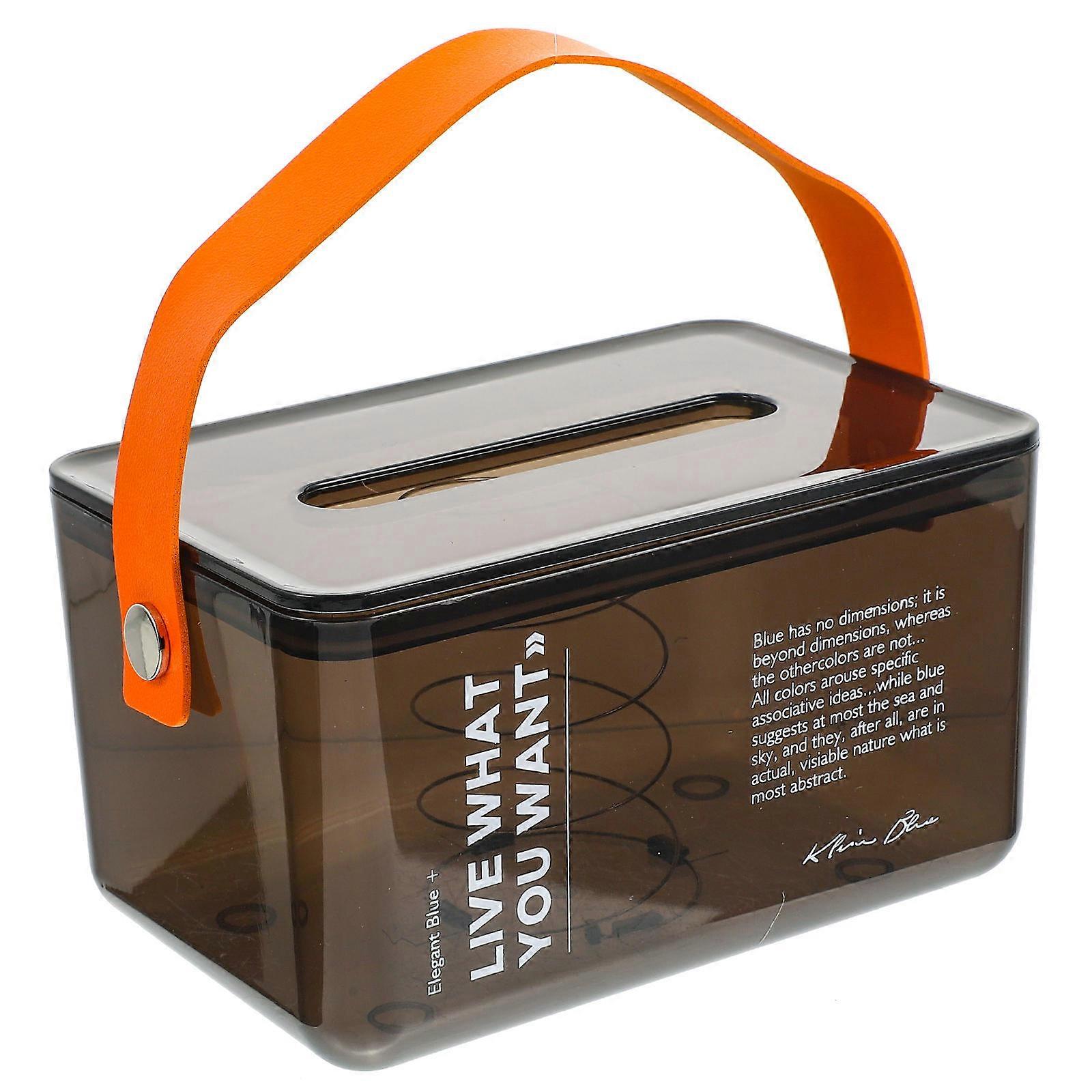 Bathroom Tissue Box Creative Tissue Holder Napkin Dispenser for Home Desktop Paper Towel Storage Transparent Grey 18x12x10cm Dustproof 1Set