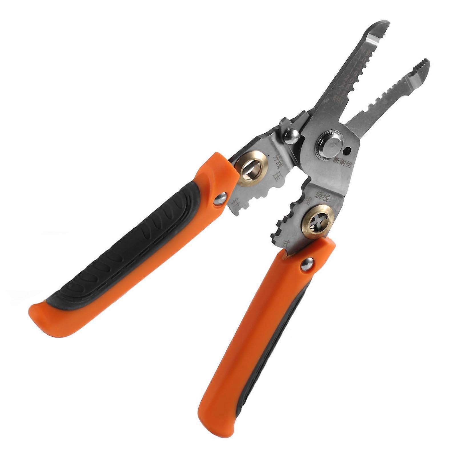 Multifunctional Electrician Pliers for Stripping and Crimping, Cable Cutter, and Wire Winding Tool, Durable Toolbox