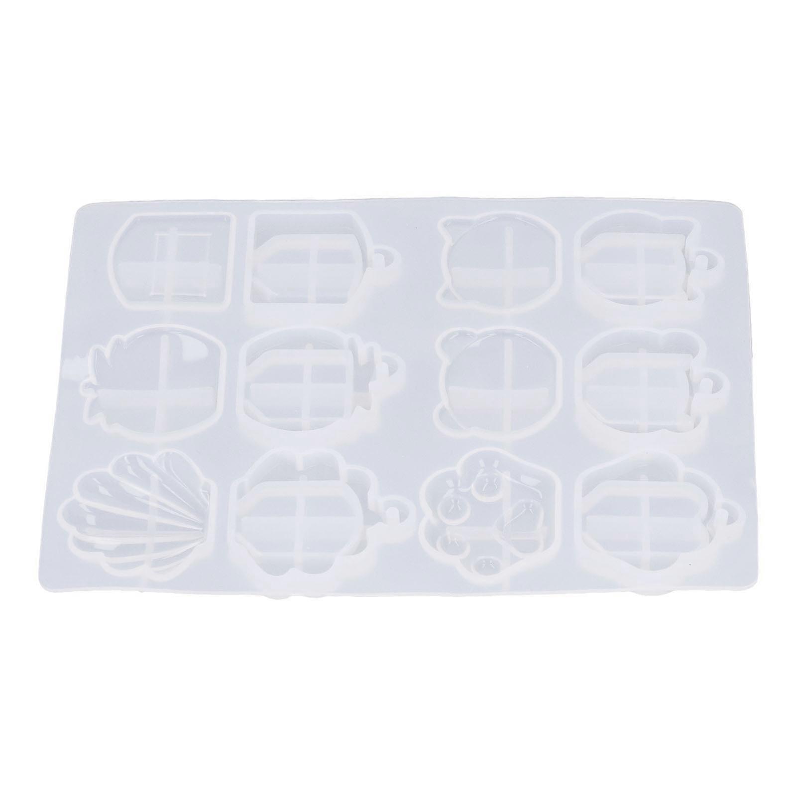 Resin Key Cover Mold DIY Making Flexible Translucent Reusable 6 Shape Silicone Material House Key Cover Mold 