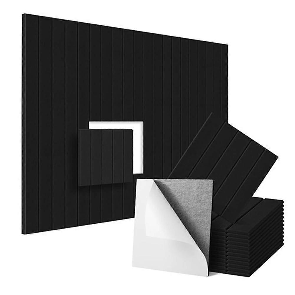 16Pack SelfAdhesive Acoustic Panels, Soundproof Foam Panels, Density Soundproofing Wall Panels, Black, 30.5 x 30.5 x 1 cm