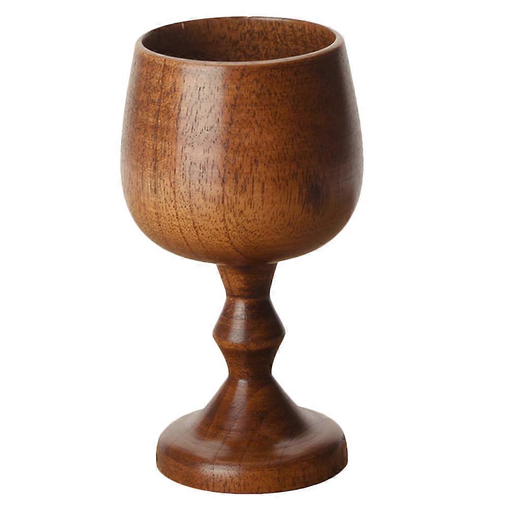 Unbreakable Glass Wooden Wine Goblet Rounded Shape for General Users Brown 1Set