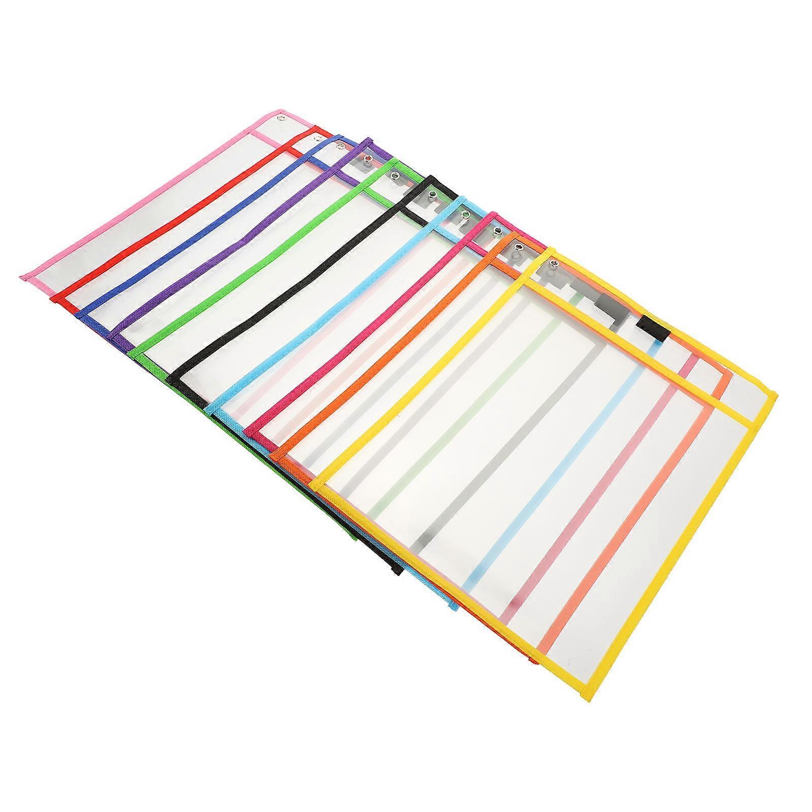 10pcs Reusable Dry Erase Sleeves Transparent Document File Pockets for School Office Storage Supplies