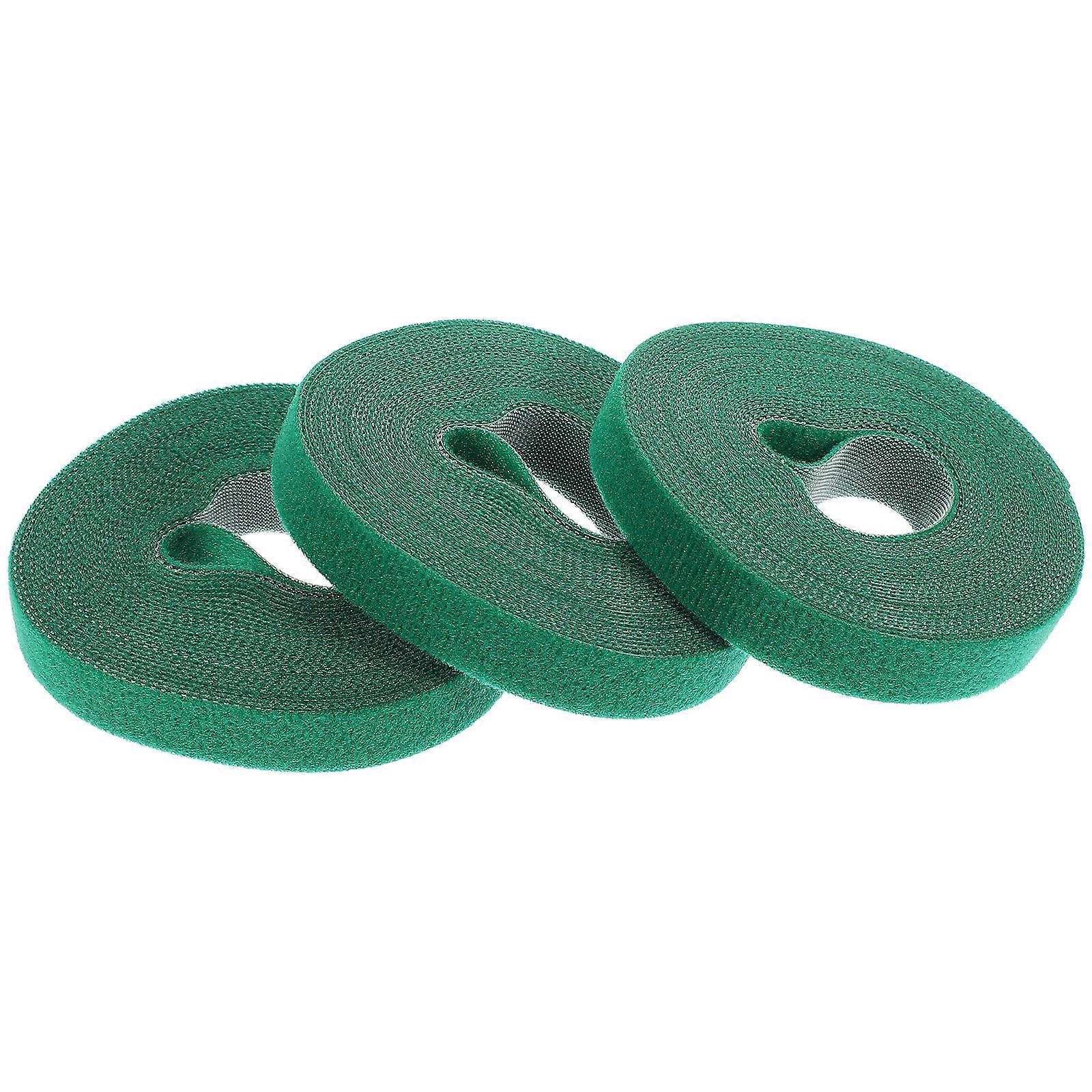3pcs Reusable Nylon Plant Tie Tapes Green Durable Weather Resistant Garden Support for Climbing Plants Trees Flowers Fixing Use