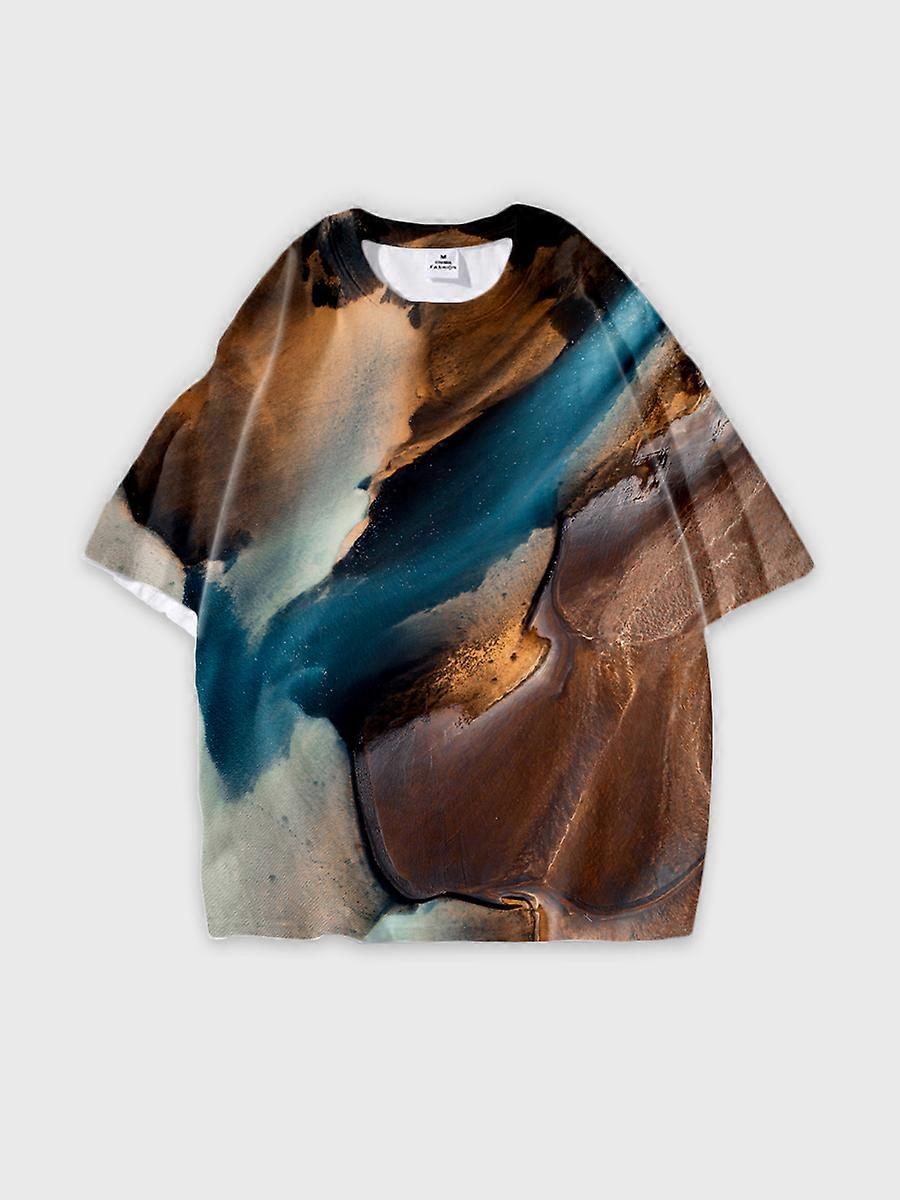 T-shirt round neck Pattern loose short sleeve B948