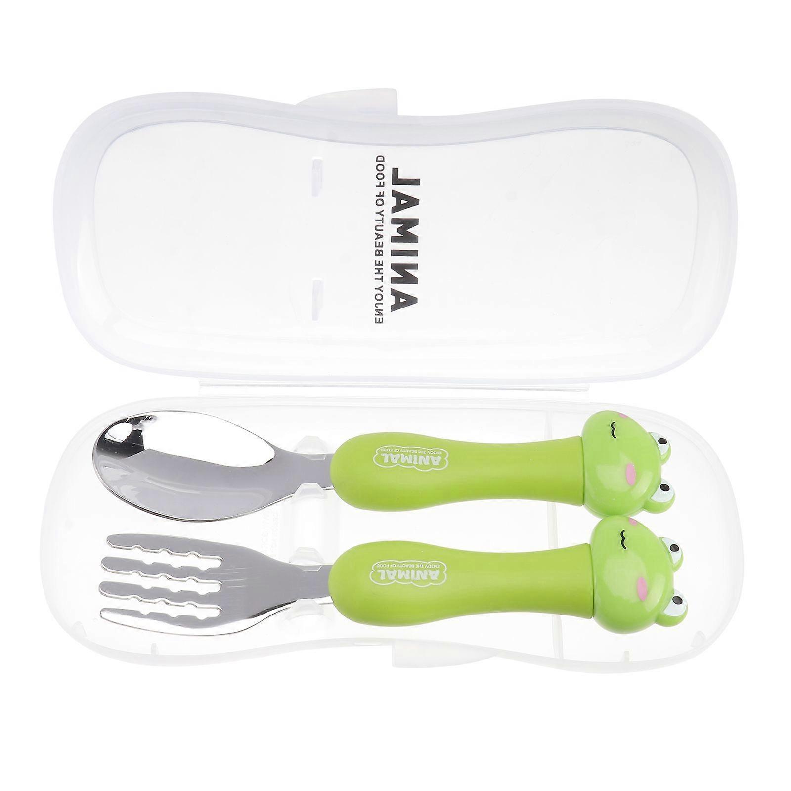 1 Set Animal Spoon Fork Kit Children Stainless Steel Tableware Student Cutlery