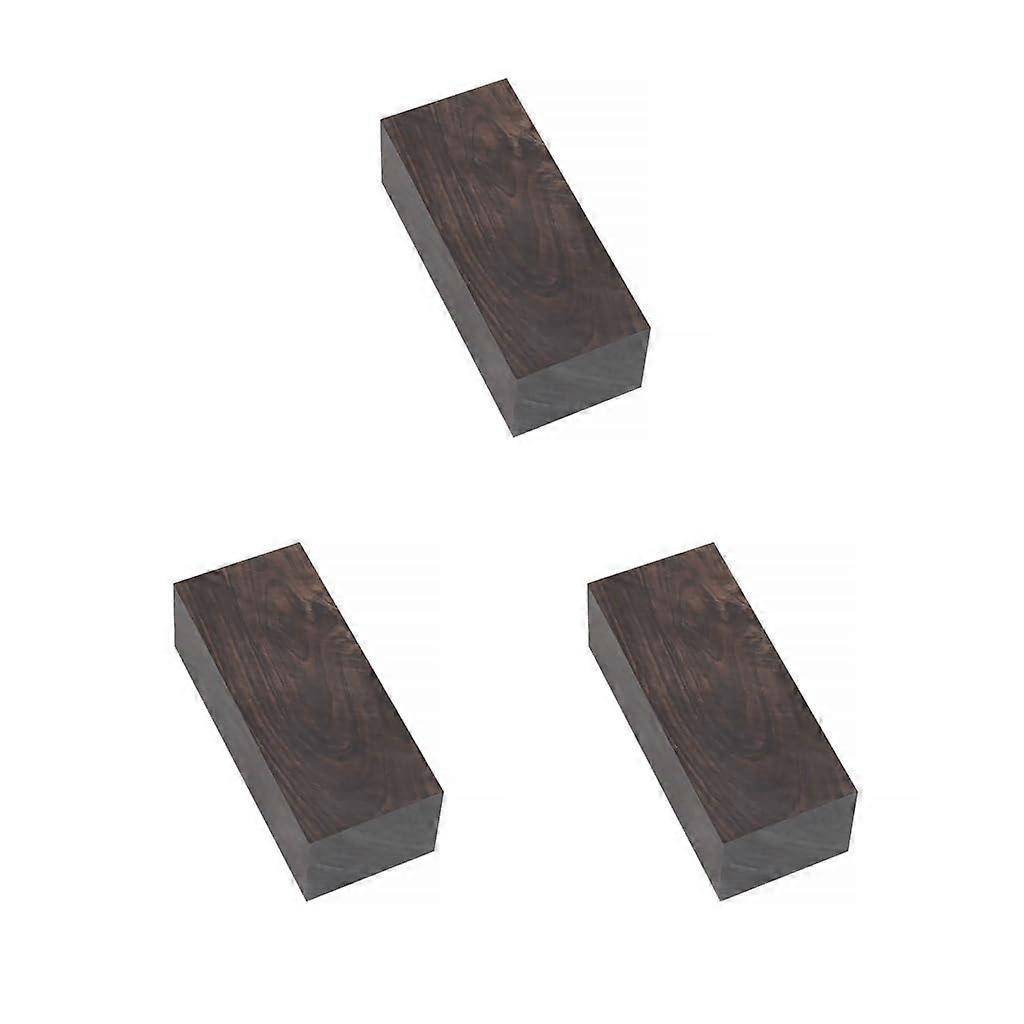 3piece Ebony Sculpture Set, Wooden Block Handle, Hobby, African Blackwood Tool 3piece Set (Multicolor)