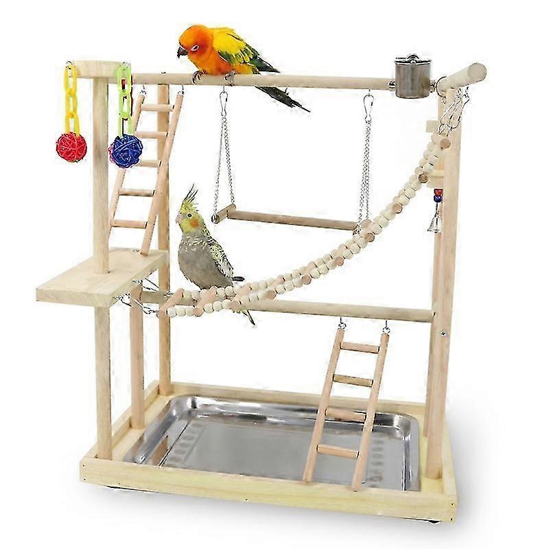 2025 Solid wood parrot playground, habitat rack, bird toy frame