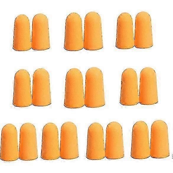 Soft Orange Foam Ear Plugs for Travel & Sleep 10 Pairs Noise Reduction