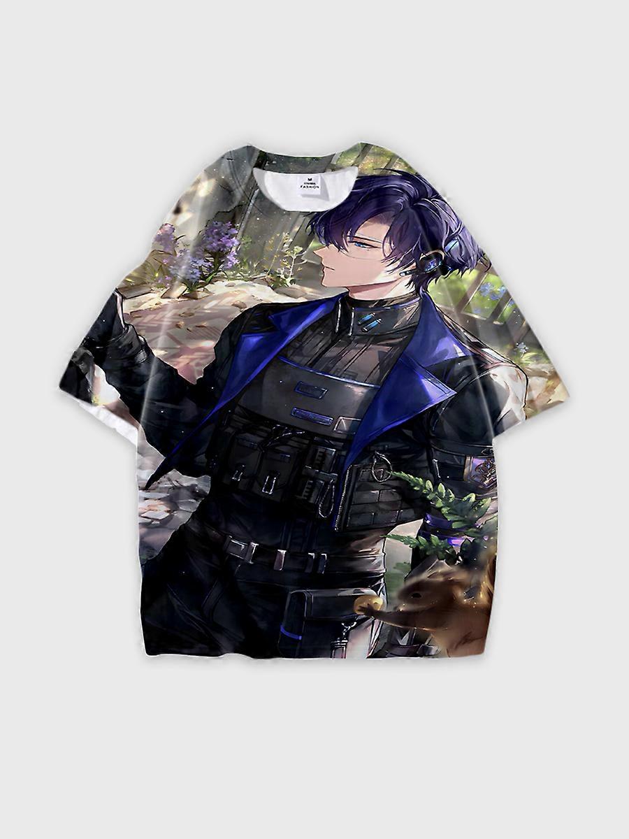 T-shirt round neck Role Pattern loose short sleeve E3530