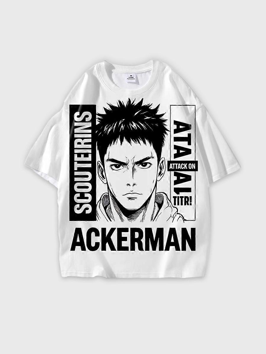 T-shirt round neck Character Pattern loose short sleeve P2365