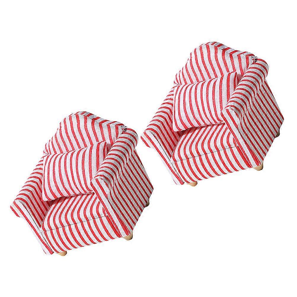 Durable Mini Sofa Set in Assorted Colors for Doll House Accessories and Toddler Toys Collections 2 Pieces