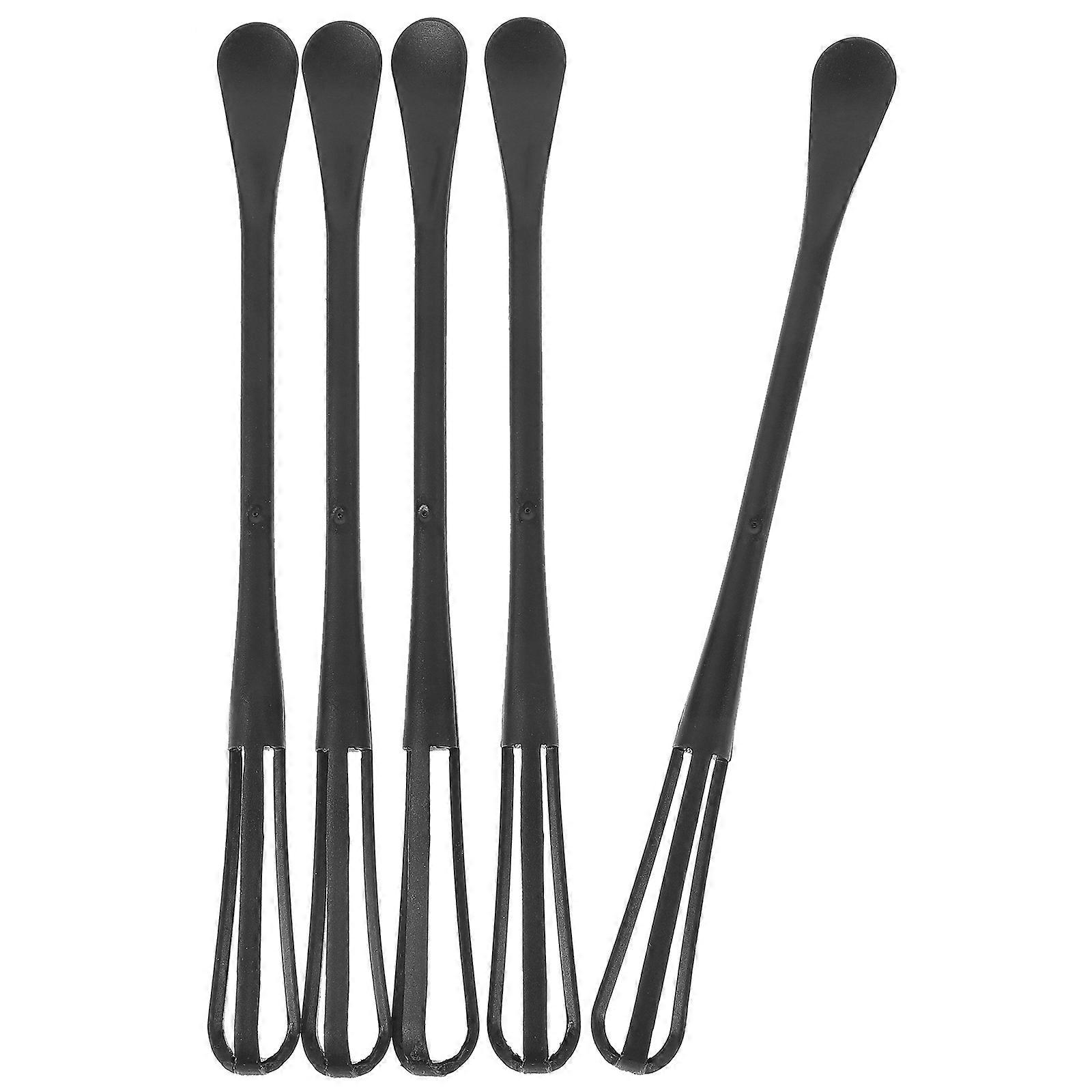 Black PP Multiuse Egg Whisk and Spoon with Ergonomic Handle for Kitchen Practical Baking Tool 5pcs