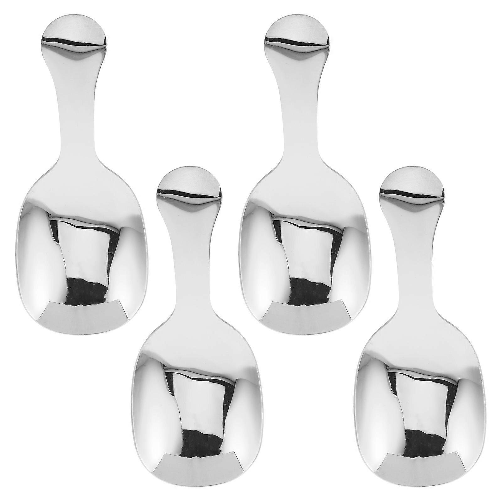 4Pcs Stainless Steel Tea Spoon Set for Precise Scooping in Kitchen Silver