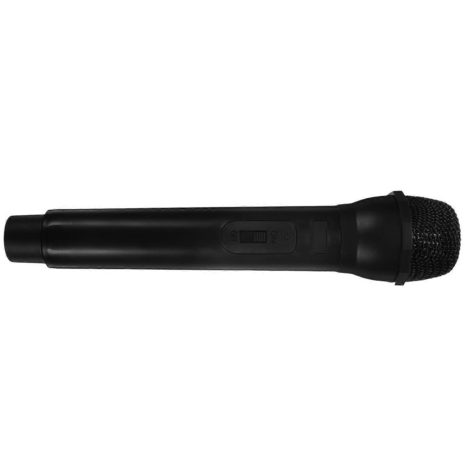 Microphone Prop For Role Play And Stage Performance Black Plastic Realistic Design 1Pcs