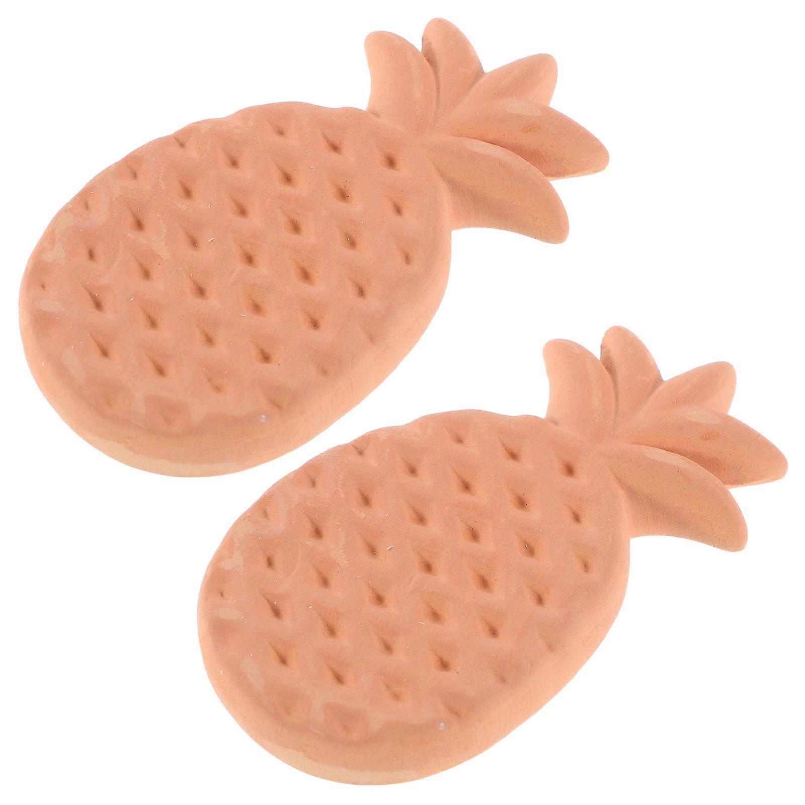 Clay Brown Sugar Storage Discs For Food Containers Keep Brown Sugar Fresh 2Pcs Round Shape Designed For Home Kitchen Or Restaurant Needs