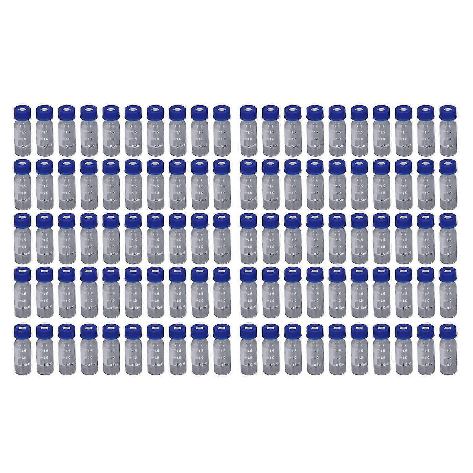 2025 100Pcs 2ml Sample Bottle Clear Glass Screw Cap Vials with Writing Area and Scale for Laboratories Beauty Products