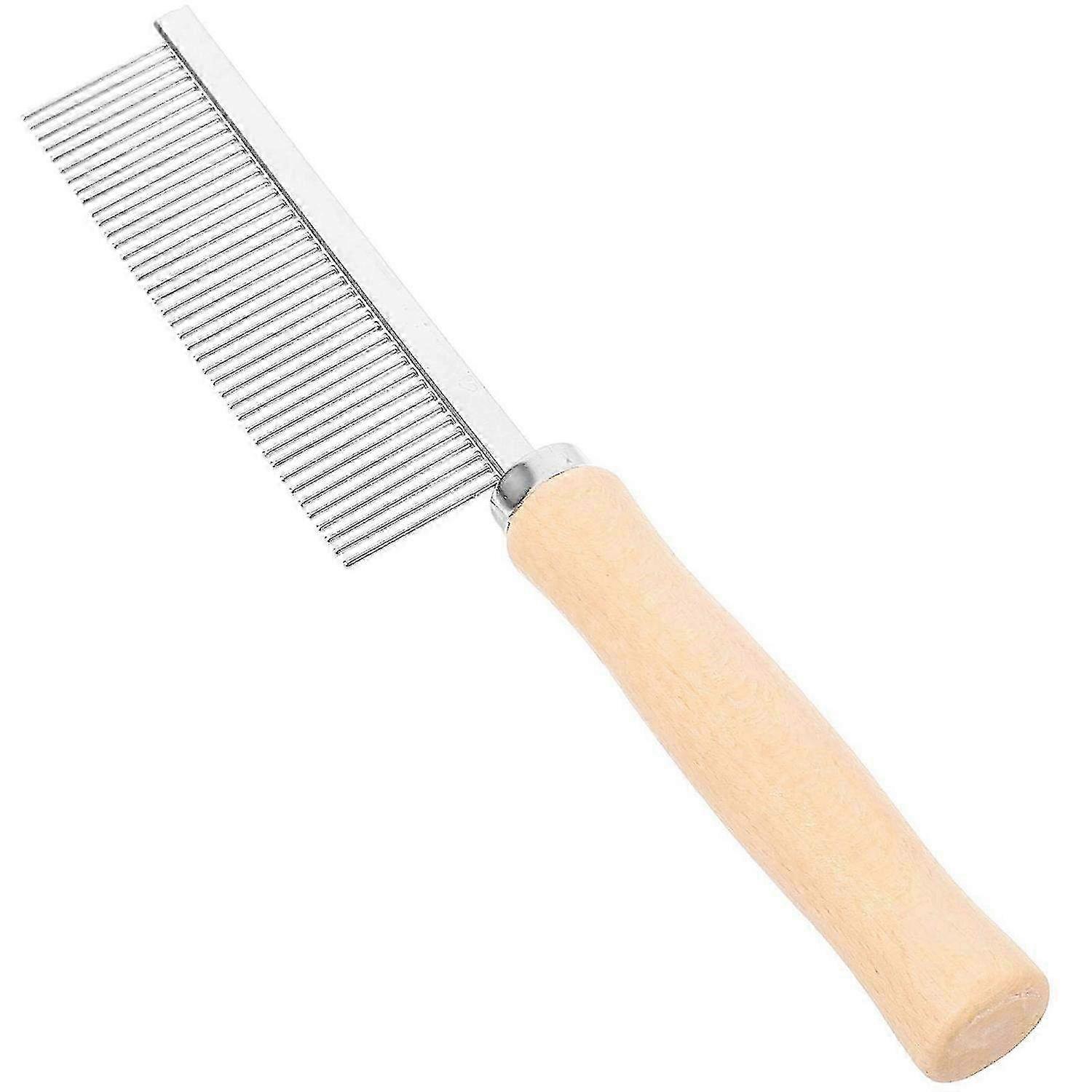 Stainless Steel Dog & Cat Comb with Handle - Grooming Tool for Removing Matted Fur and Tangles Efficiently