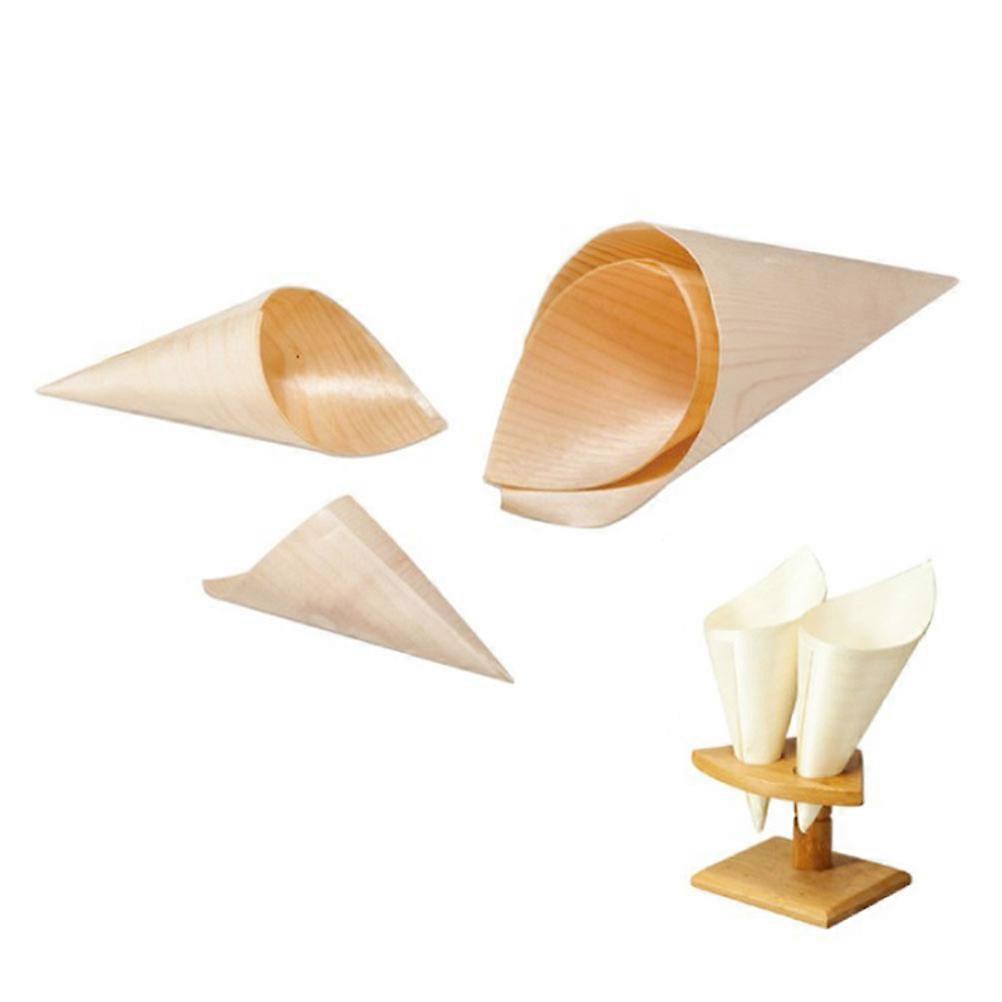 Disposable Beige Cone Cups for Food Holding Perfect for Parties and Catering Events 15*10cm