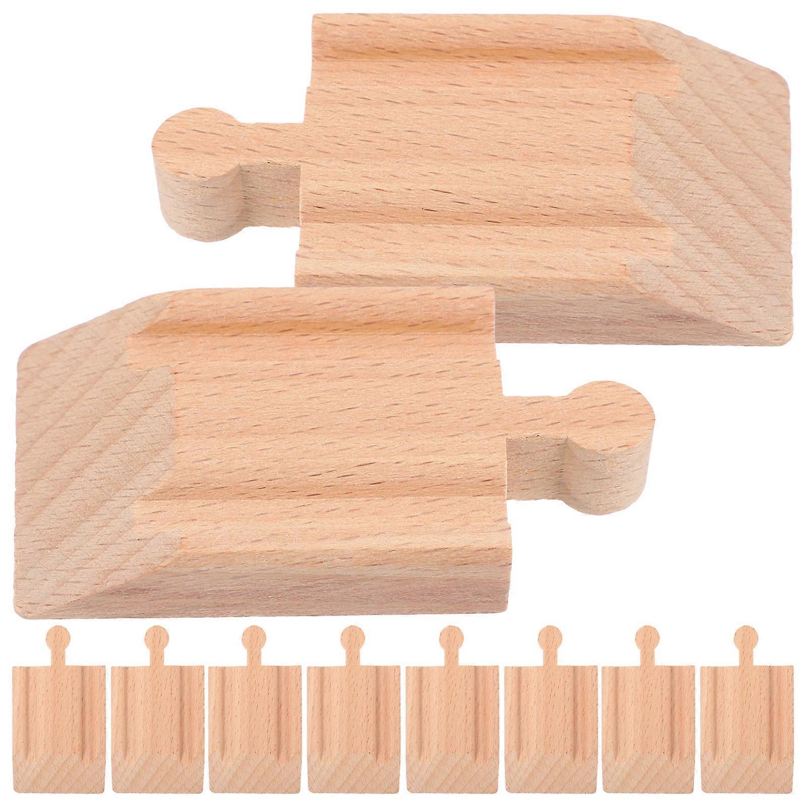 Railway Toy Train Track Adapter 10Pcs Logical Thinking Improvement Children Playtime Rectangular Brown