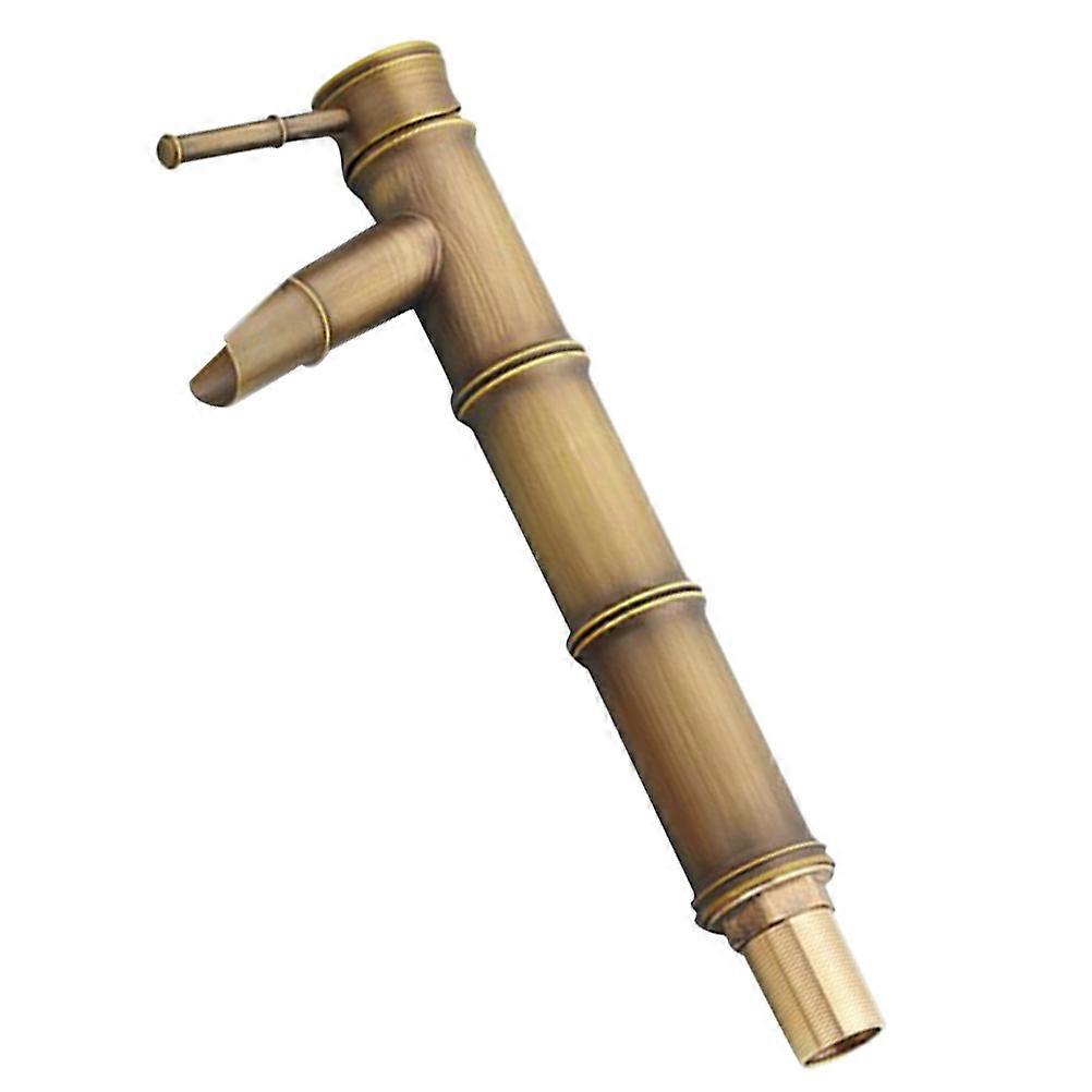 European Antique Copper Retro Bamboo Basin Faucet Bamboo Water Tap Mixer (Style 1)