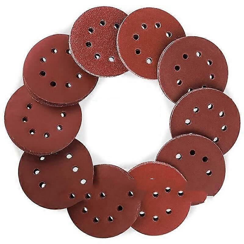 10pcs 125mm 8 Hole Hook and Loop Sanding Discs 40 Grit to 3000 Grit for Polishing and Grinding Power Tools