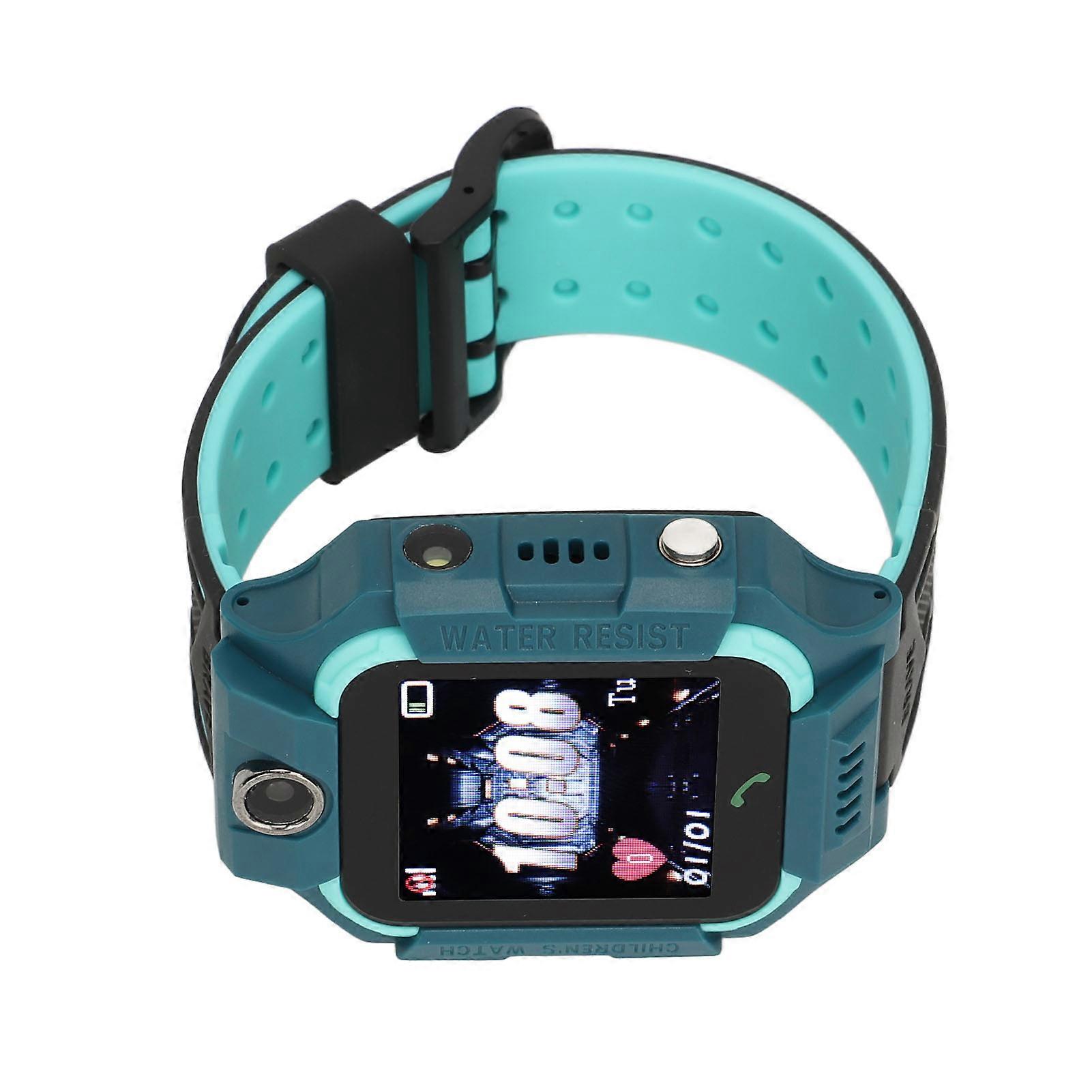 Kids Phone Watch HD Touch Screen GPS Positioning SOS Waterproof Children Calling Watch with Pedometer Cam Alarm Clock Blue 