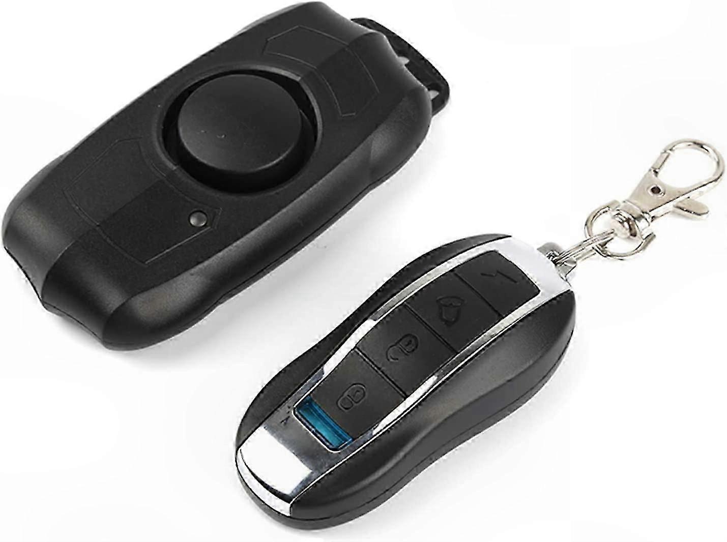 Wireless Vibration Alarm with Remote Control, 5 Sensitivity Levels, 125 dB Loud Alert for Bike and Motorcycle Security Protection