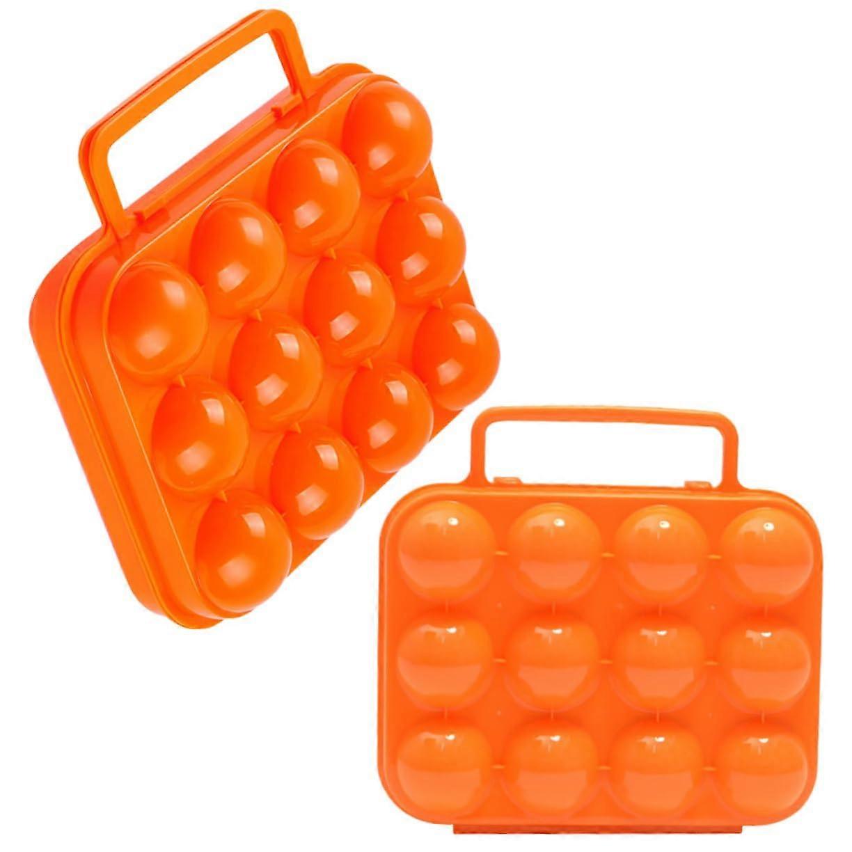 2-Pack Plastic Egg Storage Container, Portable Stackable Egg Holder for Refrigerator, Non-Slip Design for Camping and Picnics